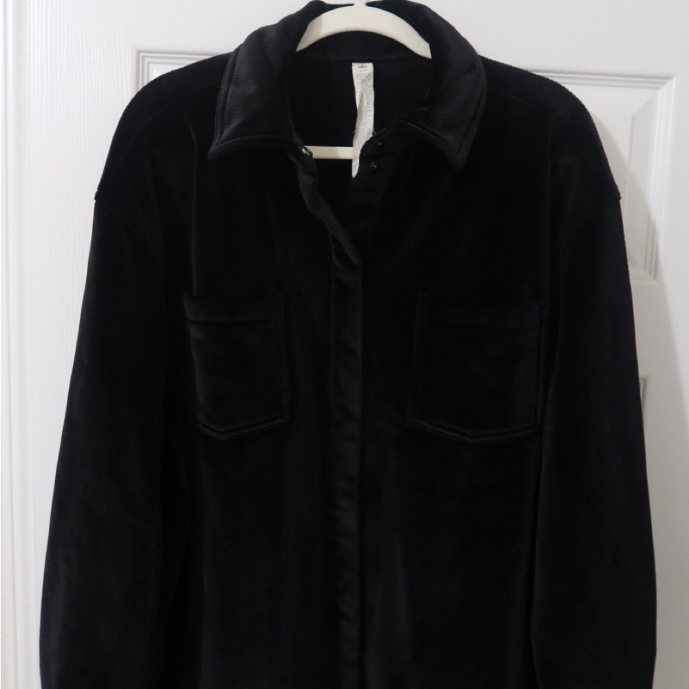 Alo black ribbed velour